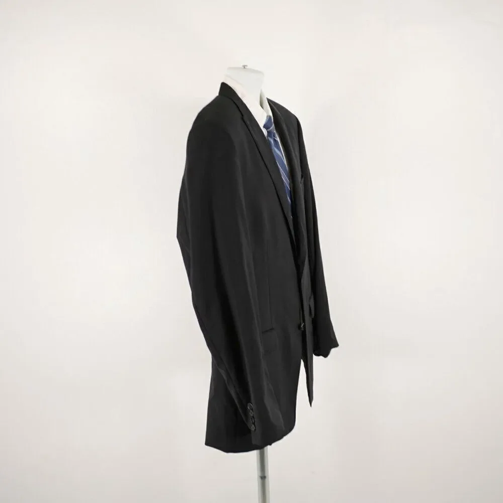 Calvin Klein‎ Black Wool Peak Label 2 Button Blazer / Suit Jacket 40R Tagged 44L